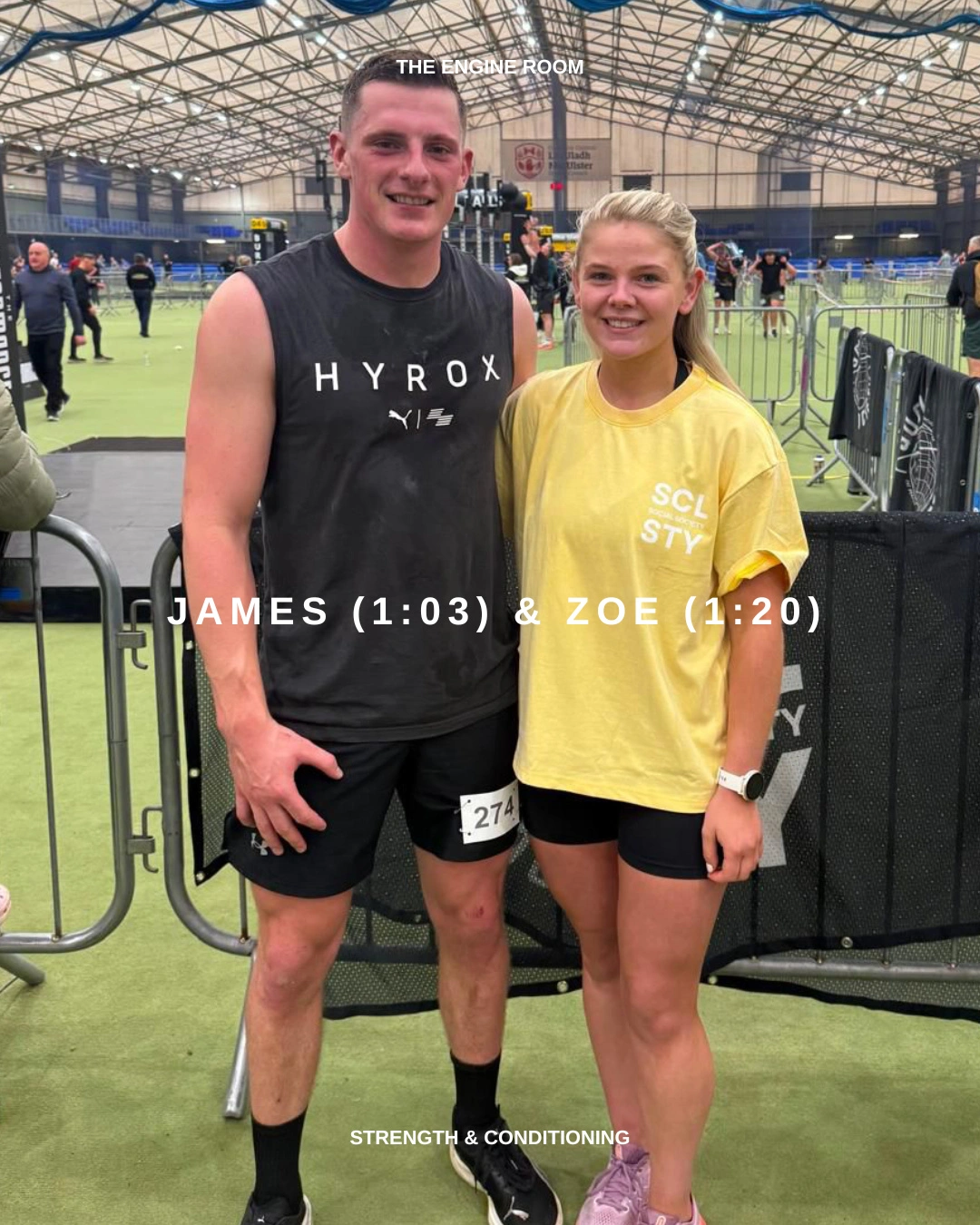 Zoe and james completed a mixed doubles hyrox simulation
